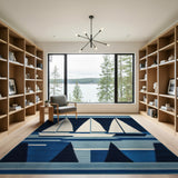 Nautical Sailboats Blue Area Rug