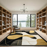 Modern Gold Geometric Area Rug