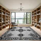 Ornate Black Persian Area Rug
