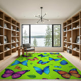 Vibrant Butterfly Meadow Area Rug