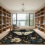 Luna Moth Magnolia Floral Rug