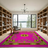 Pink Gold Baroque Starburst Area Rug