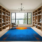 Multi-color and Patterns Bold Orange Sun Geometric Area Rug