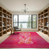 Bold Pink Tiger Stripe Area Rug