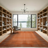Orange Vibrant Orange Geometric Modern Area Rug