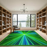Neon Green Starburst Area Rug