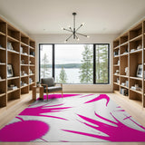 Vibrant Pink Splatter Abstract Area Rug