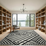 Black and White Stripe Bold Black White Geometric Stripe Rug