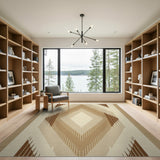 Brown Tan Southwestern Diamond Area Rug