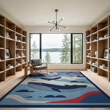 Majestic Whale Ocean Sunset Area Rug