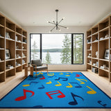 Playful Musical Notes Kids Area Rug