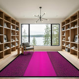 Hot Pink Leopard Striped Area Rug