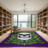 Purple Laurel Skull Area Rug