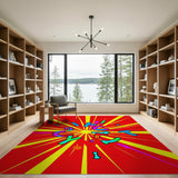 Vibrant Multicolor Comic Explosion Area Rug