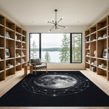 Geometric Moon Constellation Area Rug