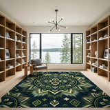 Green Heritage Tribal Mandala Area Rug