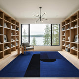 Modern Navy Blue Geometric Arch Rug
