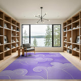 Dreamy Purple Cloud Swirl Area Rug