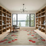 Cherry Branch Fruit Pattern Area Rug