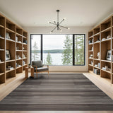 Geometric Modern Grey Modern Grey Striped Woven Area Rug