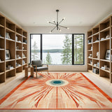 Orange Sunburst Area Rug