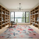 Pink Blush Pink Floral Vintage Area Rug