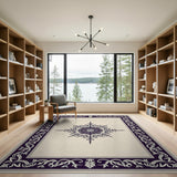Elegant Purple Floral Medallion Rug