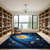 Swirling Cosmic Solar System Area Rug