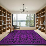 Purple Traditional Persian Purple Floral Traditional Persian Area Rug