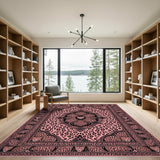 Pink Leopard Mandala Boho Area Rug