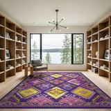 Purple Diamond Heritage Tribal Area Rug
