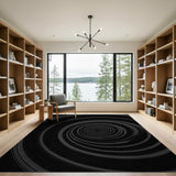 Hypnotic Grey Spiral Area Rug