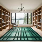 Teal Grid Geometric Area Rug