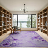 Lavender Purple Floral Area Rug
