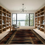 Distressed Brown Tiger Plaid Area Rug