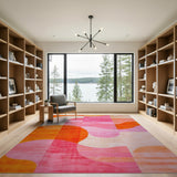 Multi-color and Patterns Vibrant Abstract Orange Pink Area Rug