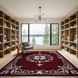 Elegant Red Persian Floral Red Area Rug