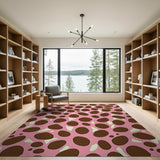 Vibrant Pink Leopard Spot Area Rug