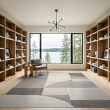 Geometric Modern Grey Abstract Grey Geometric Area Rug