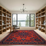 Vibrant Traditional Persian Vibrant Red Persian Medallion Area Rug