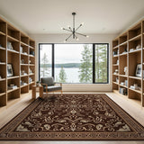 Traditional Persian Brown and Tan Ornate Brown Traditional Persian Area Rug