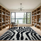 Black White Zebra Stripe Area Rug
