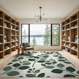 Eucalyptus Leaves Green Pattern Area Rug