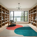 Abstract Overlapping Circles Geometric Area Rug