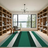 Bold Vertical Green Stripe Area Rug