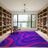 Multi-color and Patterns Purple Wave Abstract Area Rug