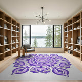Traditional Persian Purple Intricate Purple Mandala Area Rug