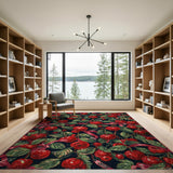 Red Cherry Clusters Area Rug