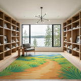 Whimsical Rolling Hills Winding Path Area Rug