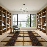 ODIKA Brown Vintage Book Area Rug